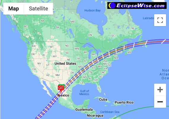 2024 Total Solar Eclipse Map